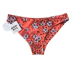 Kulani Kinis Womens L Leopard Print Heatwave Minimal Full Coverage Bikini Bottom